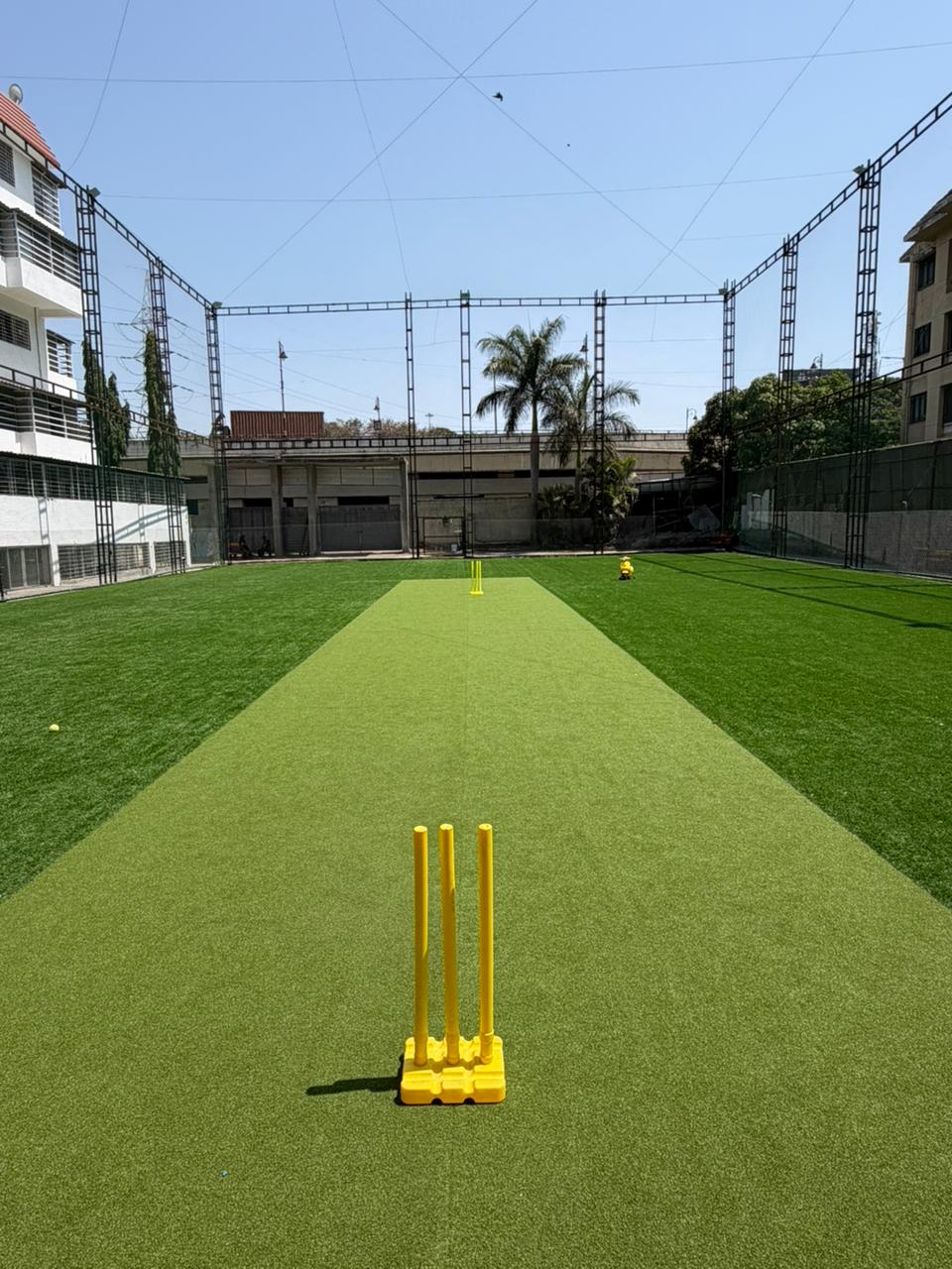 Cricket pitch on the school sports ground